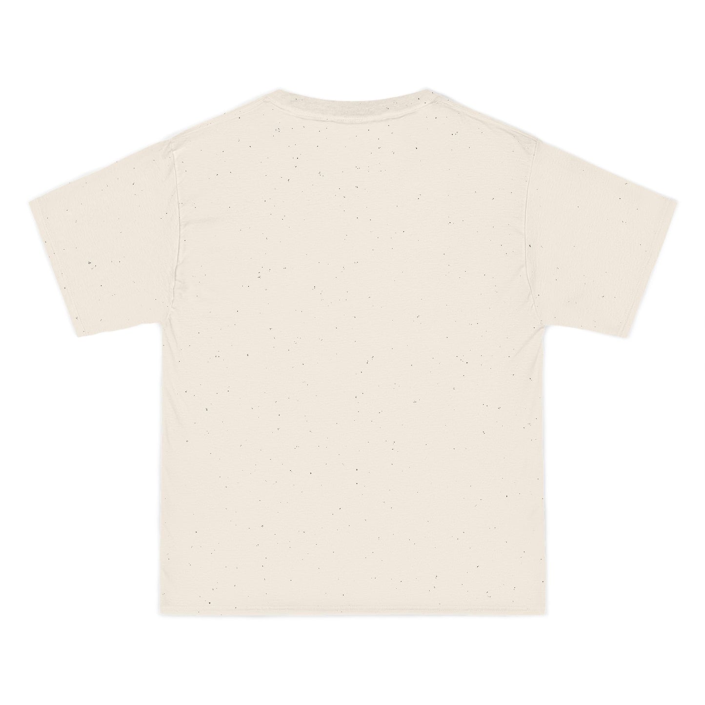 back of Beige t-shirt on a white background