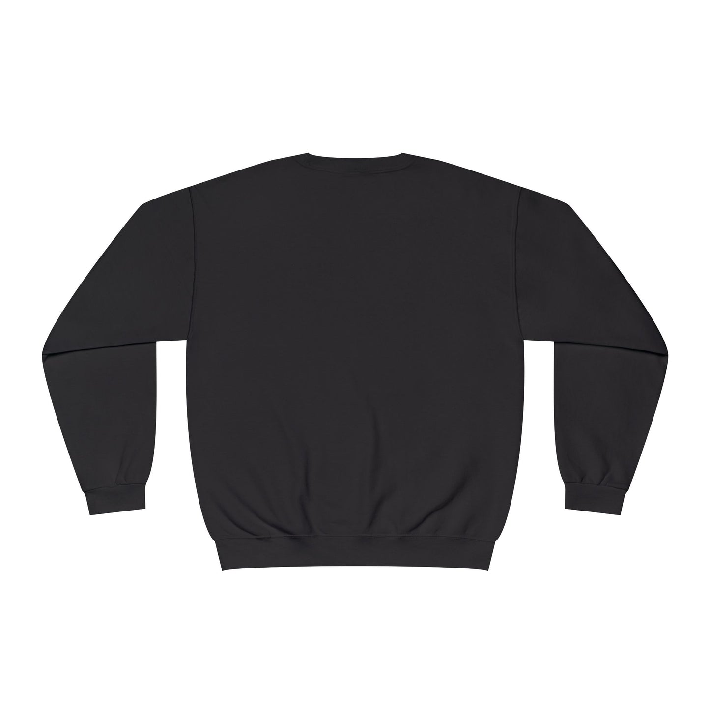 back of Black sweatshirt on a white background