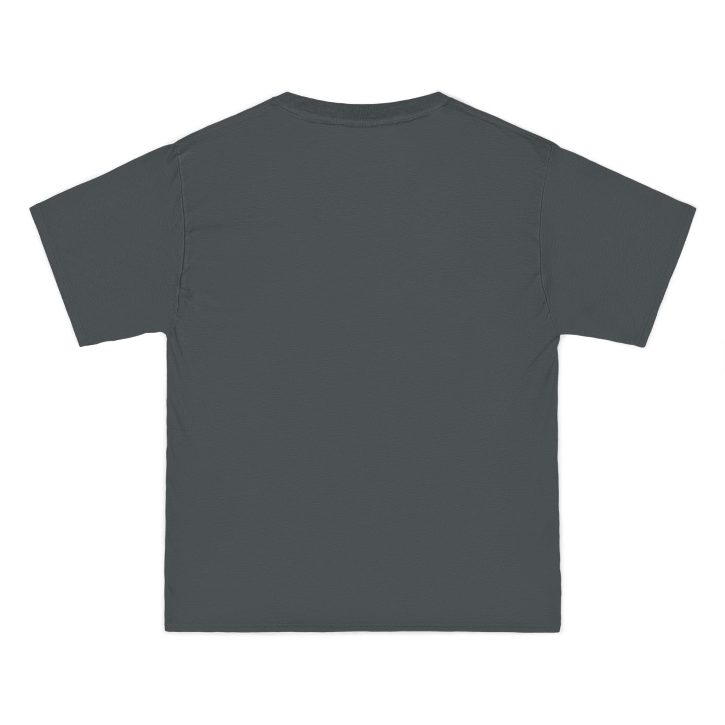 back of charcoal hopeless romantic tee in white background