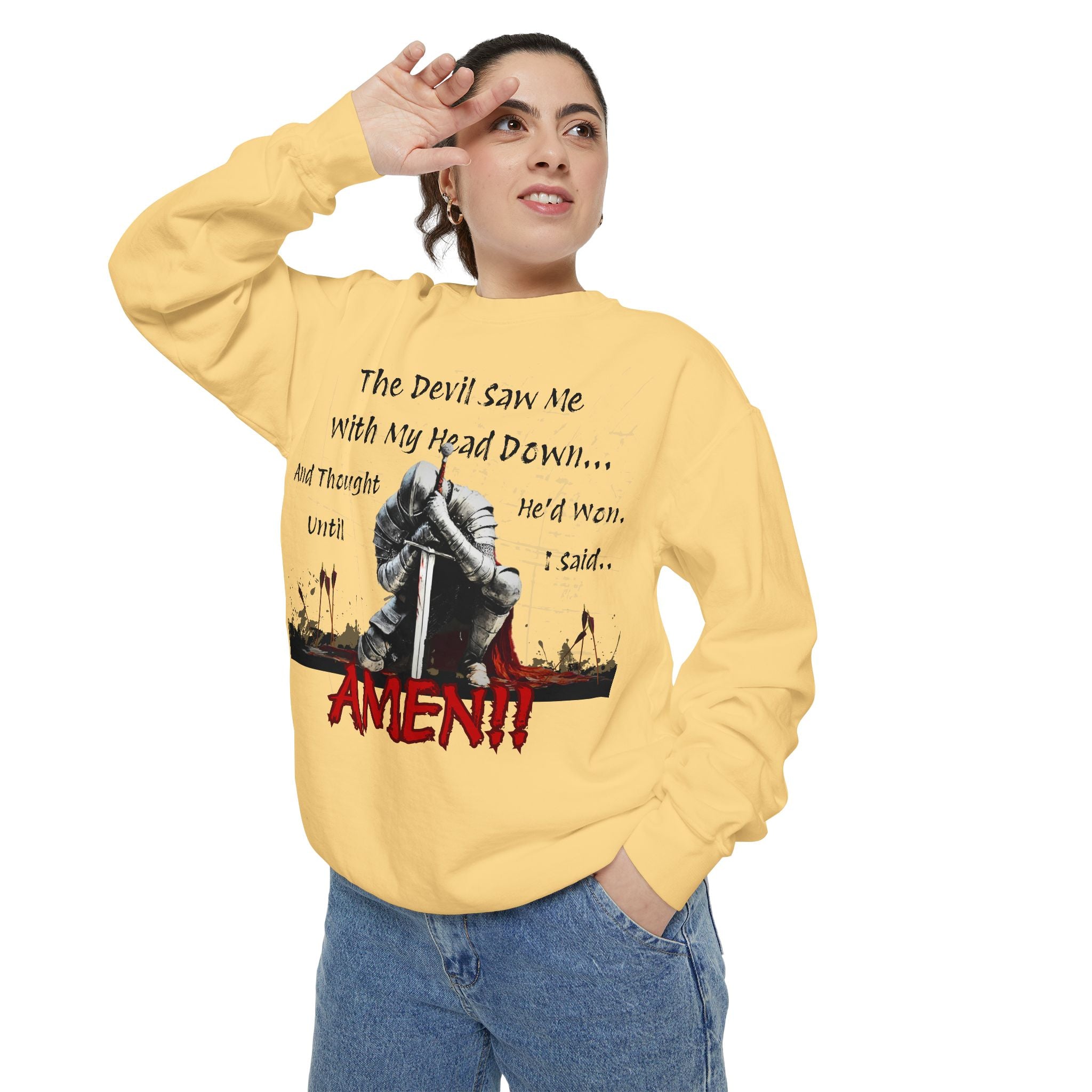 Knight Head Down Graphic Sweatshirt - PchillThreadz