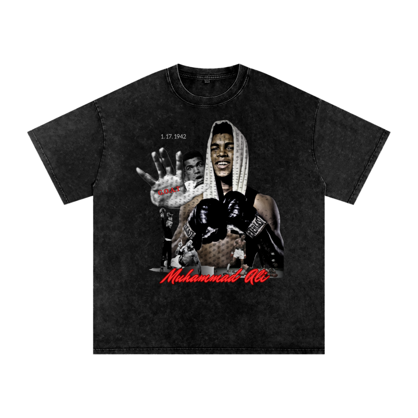 Muhammad Ali Snow Washed Oversized Tee
