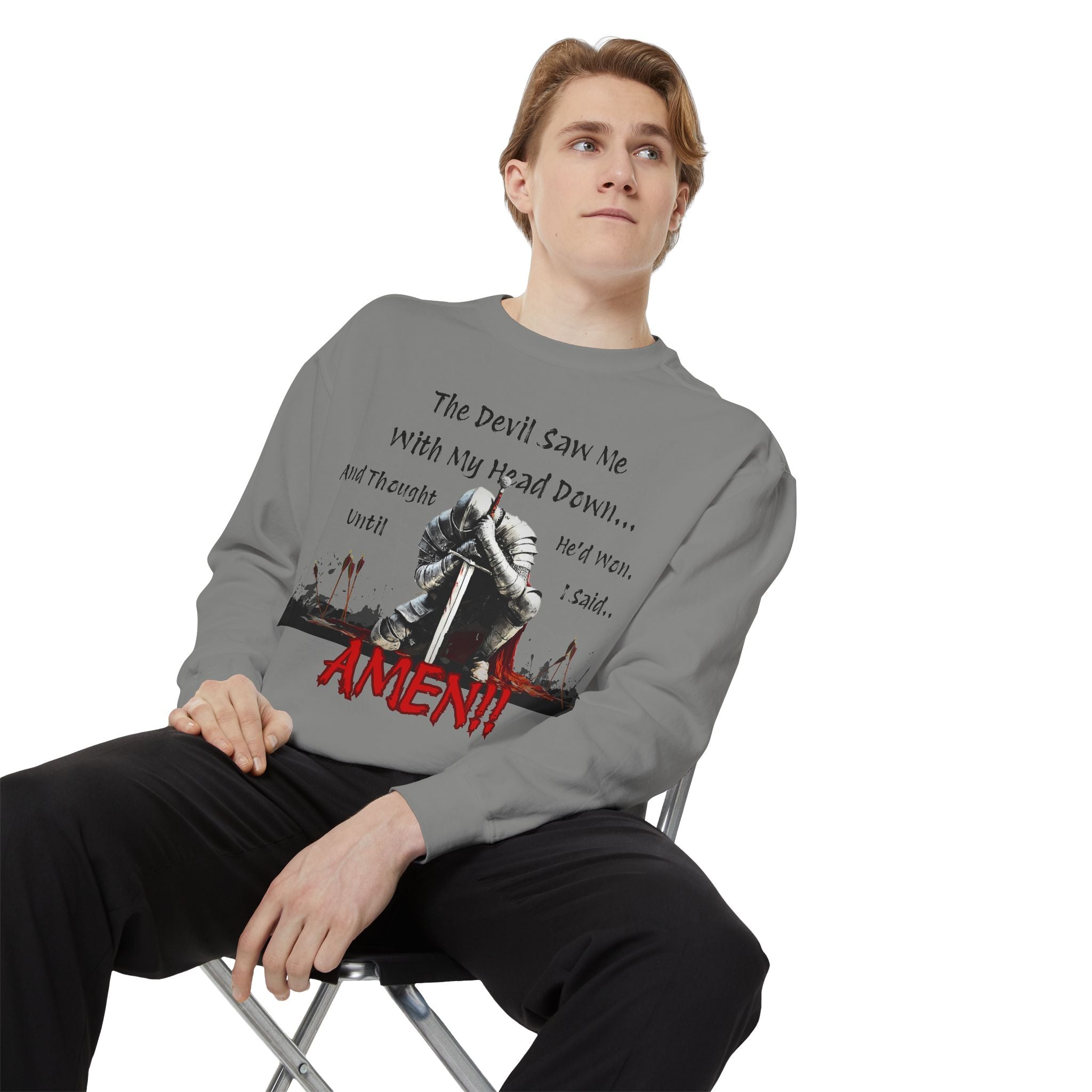 Knight Head Down Graphic Sweatshirt - PchillThreadz