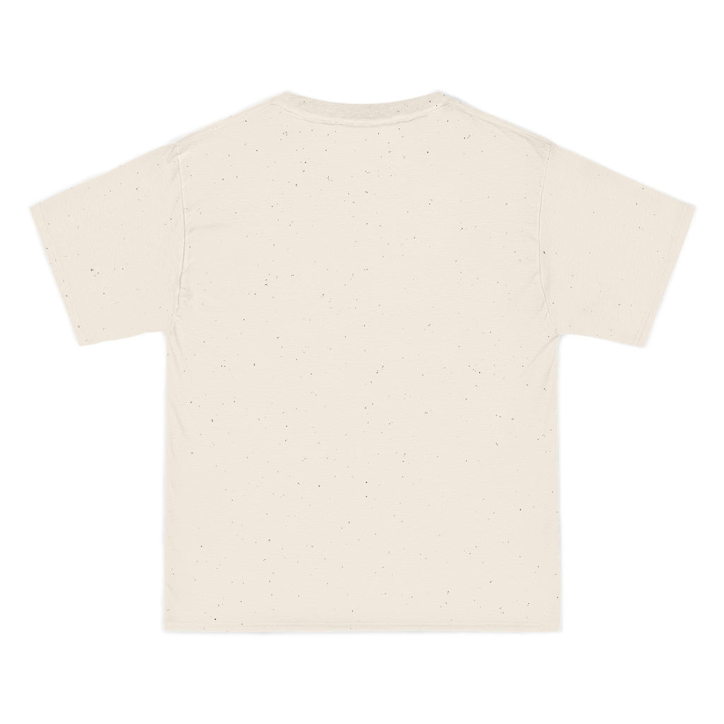 back of Beige t-shirt on a white background