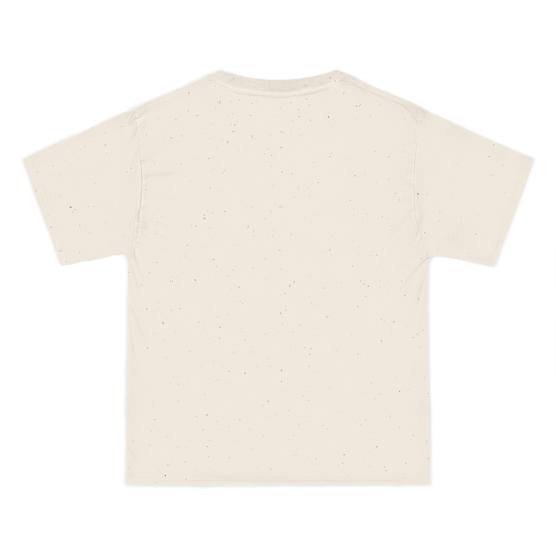 back of Beige t-shirt on a white background