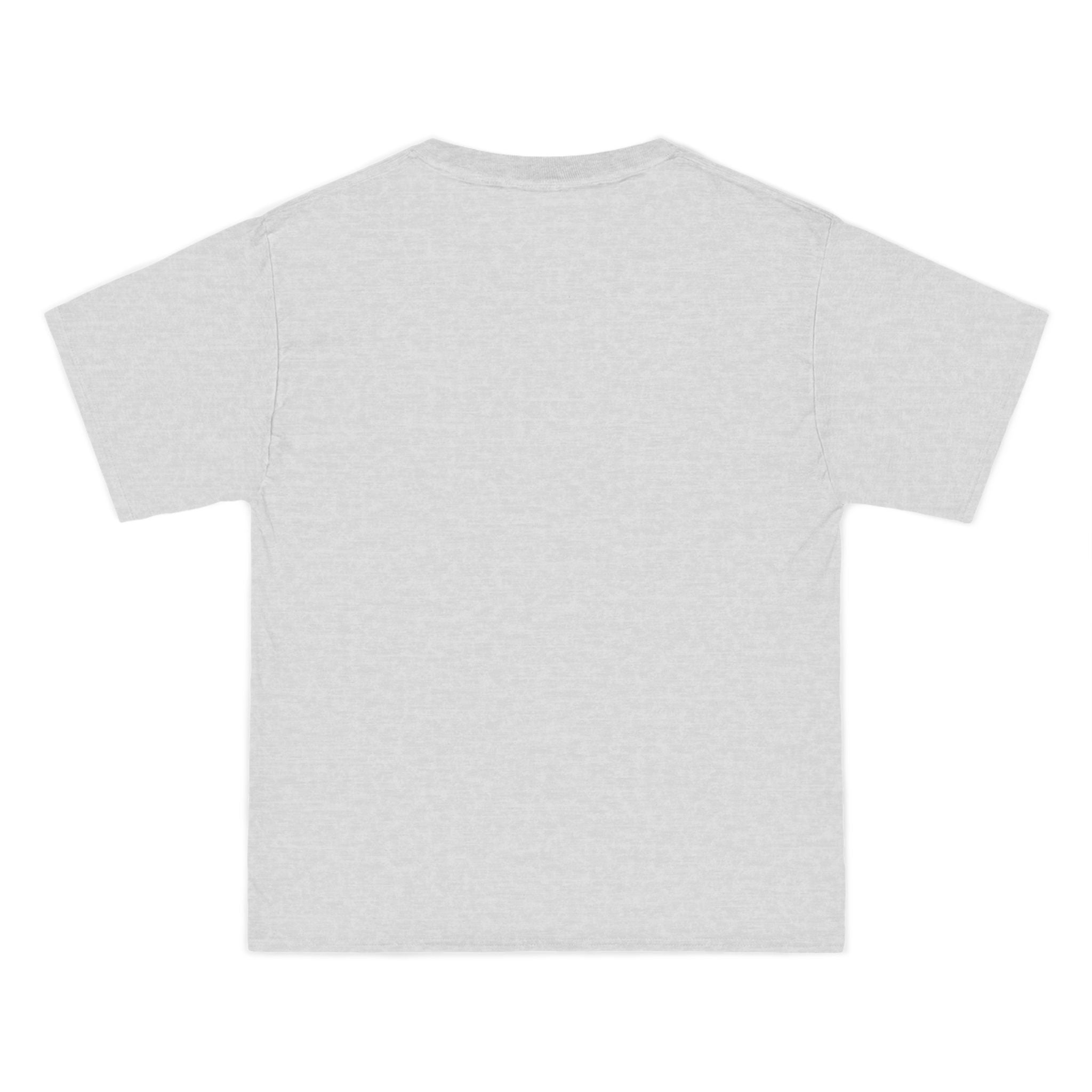 back of Plain gray t-shirt on a white background