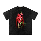 Billie Eilish graphic tee black oversized concert T-shirt featuring red Billie Eilish artwork and green signature-style lettering