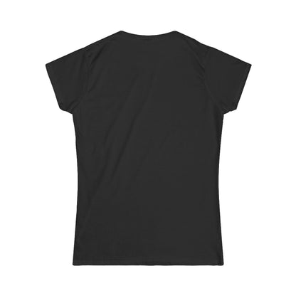 Back view of a plain black women’s t-shirt with a tailored silhouette and smooth cotton texture