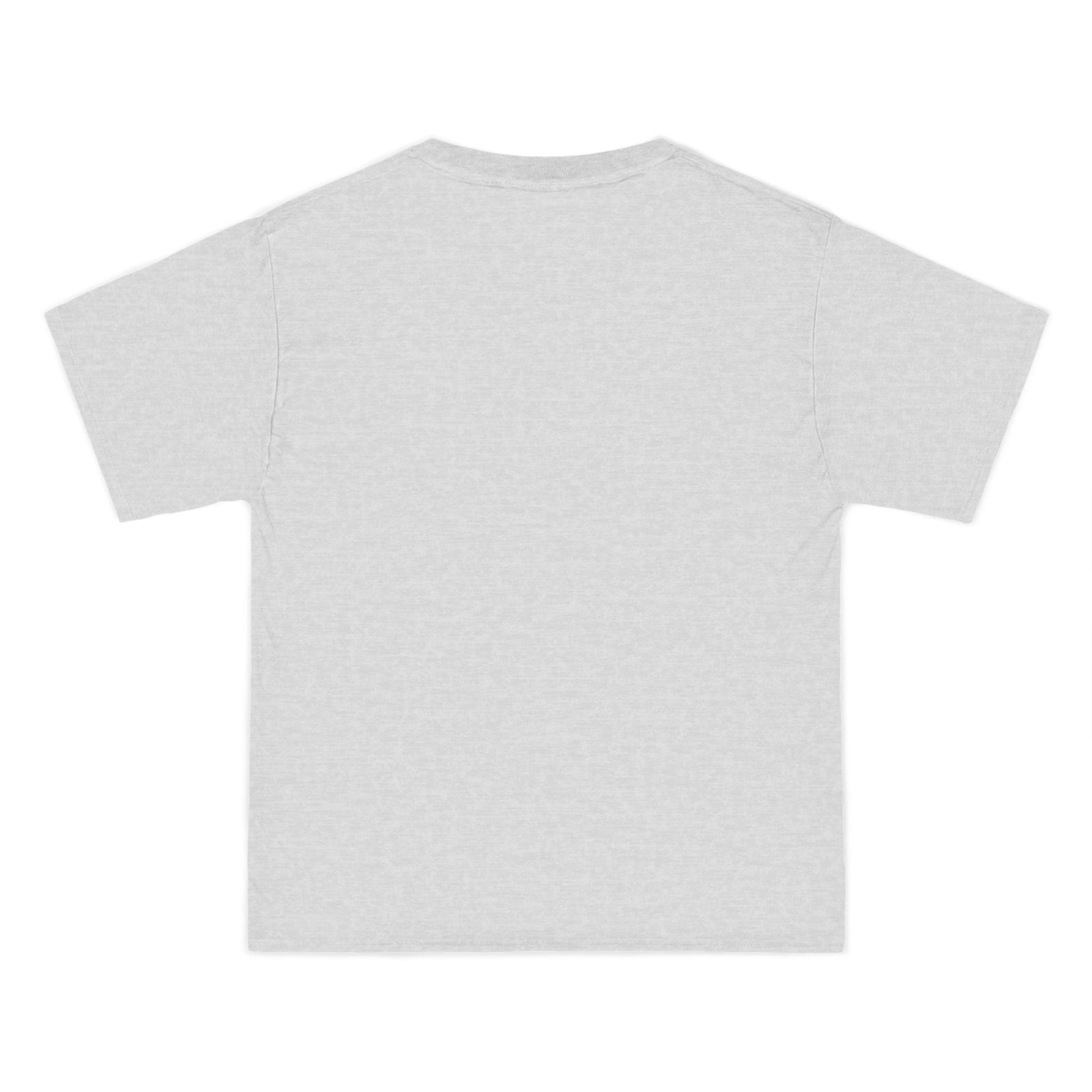 back of grey hopeless romantic tee in white background