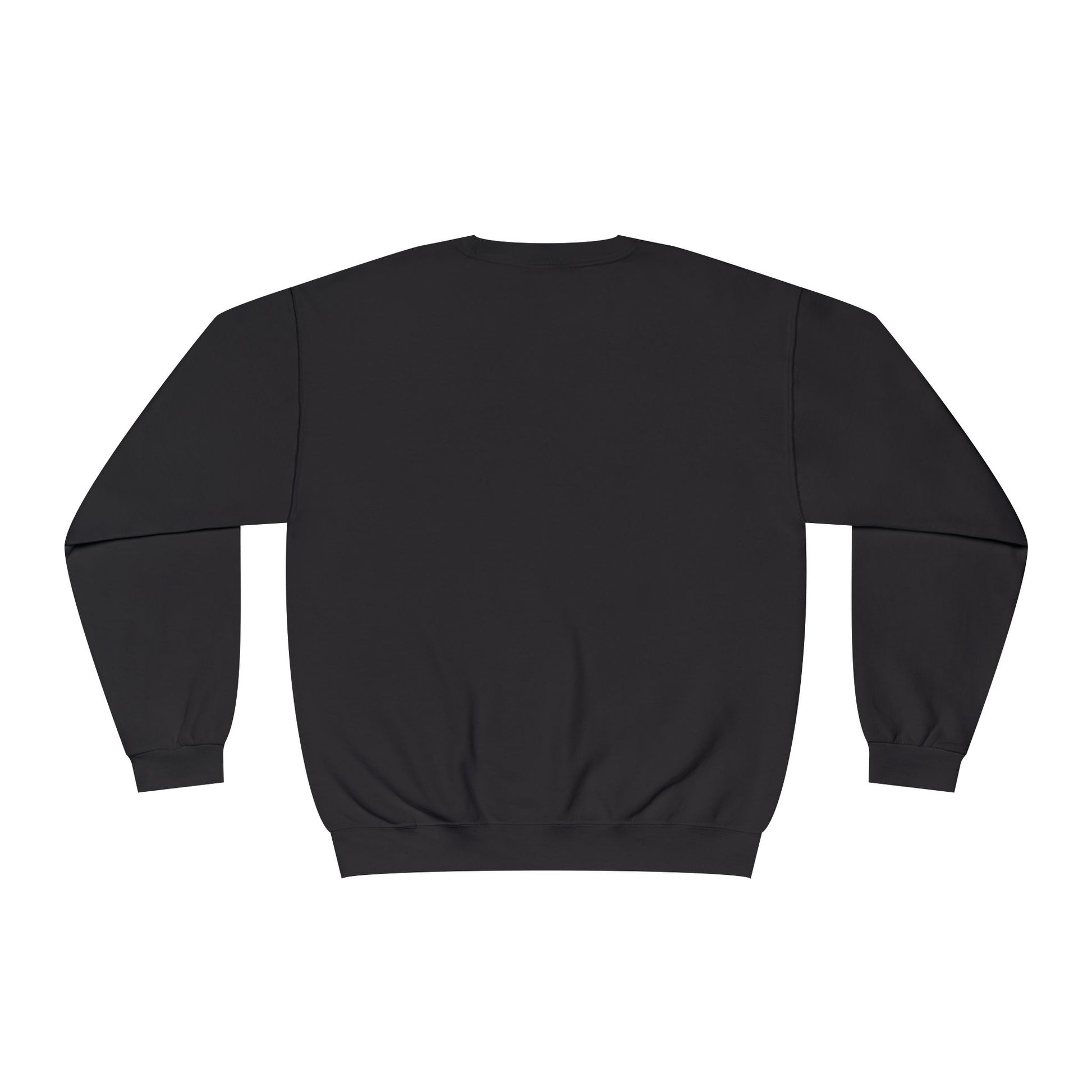 back of Black sweatshirt on a white background