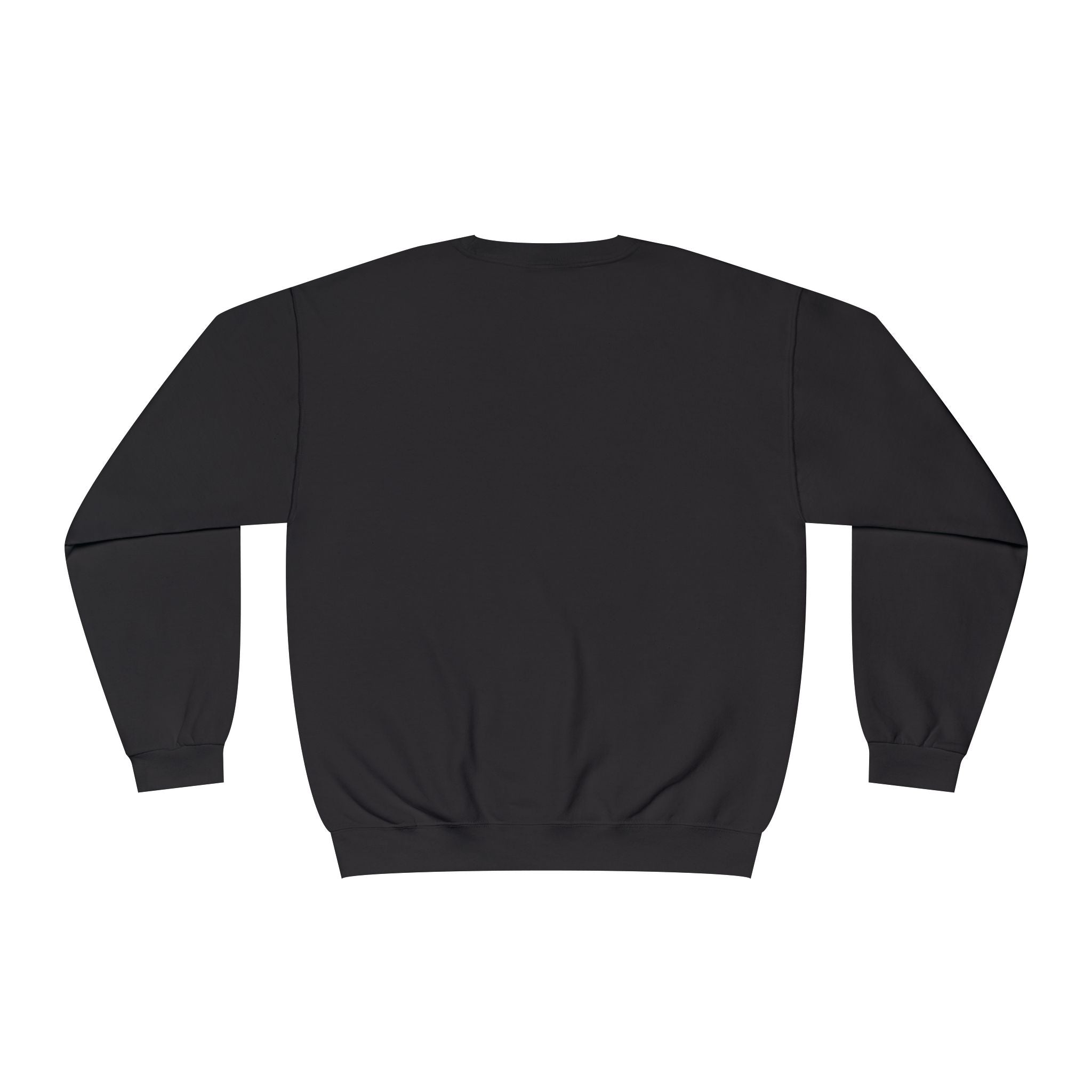 back of Black sweatshirt on a white background