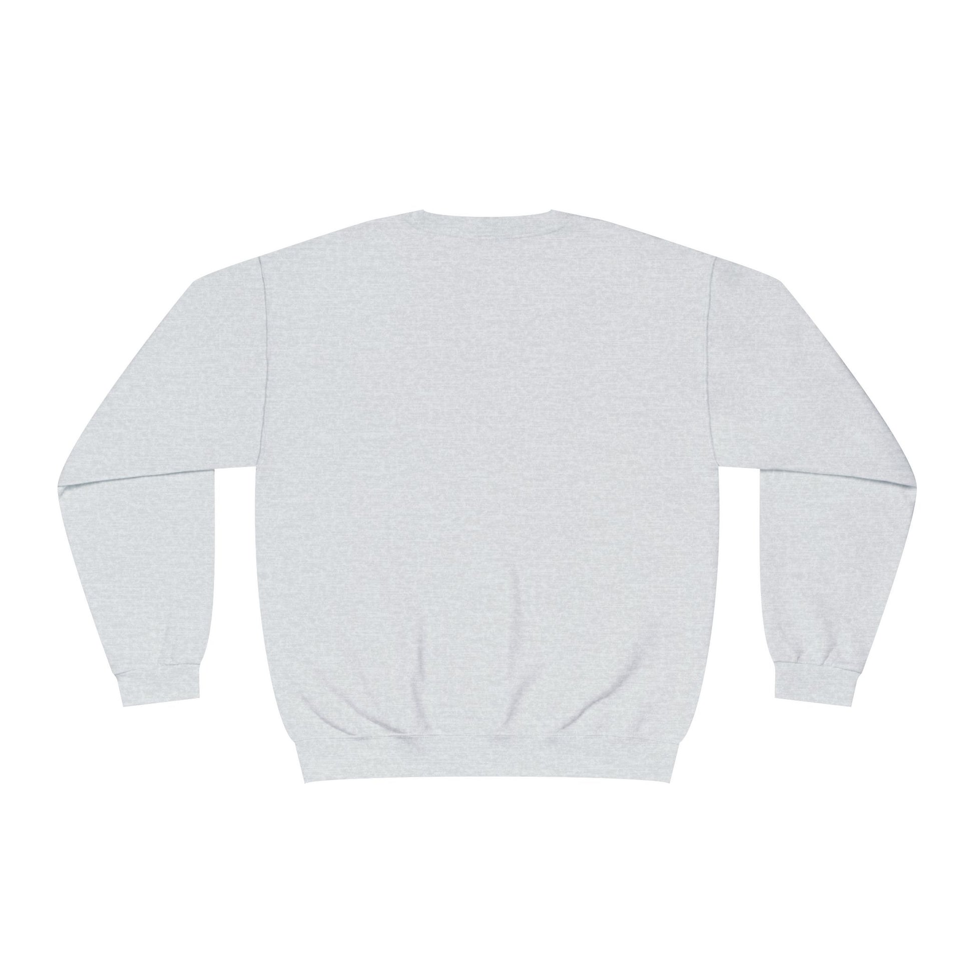 back of Light gray sweatshirt on a white background