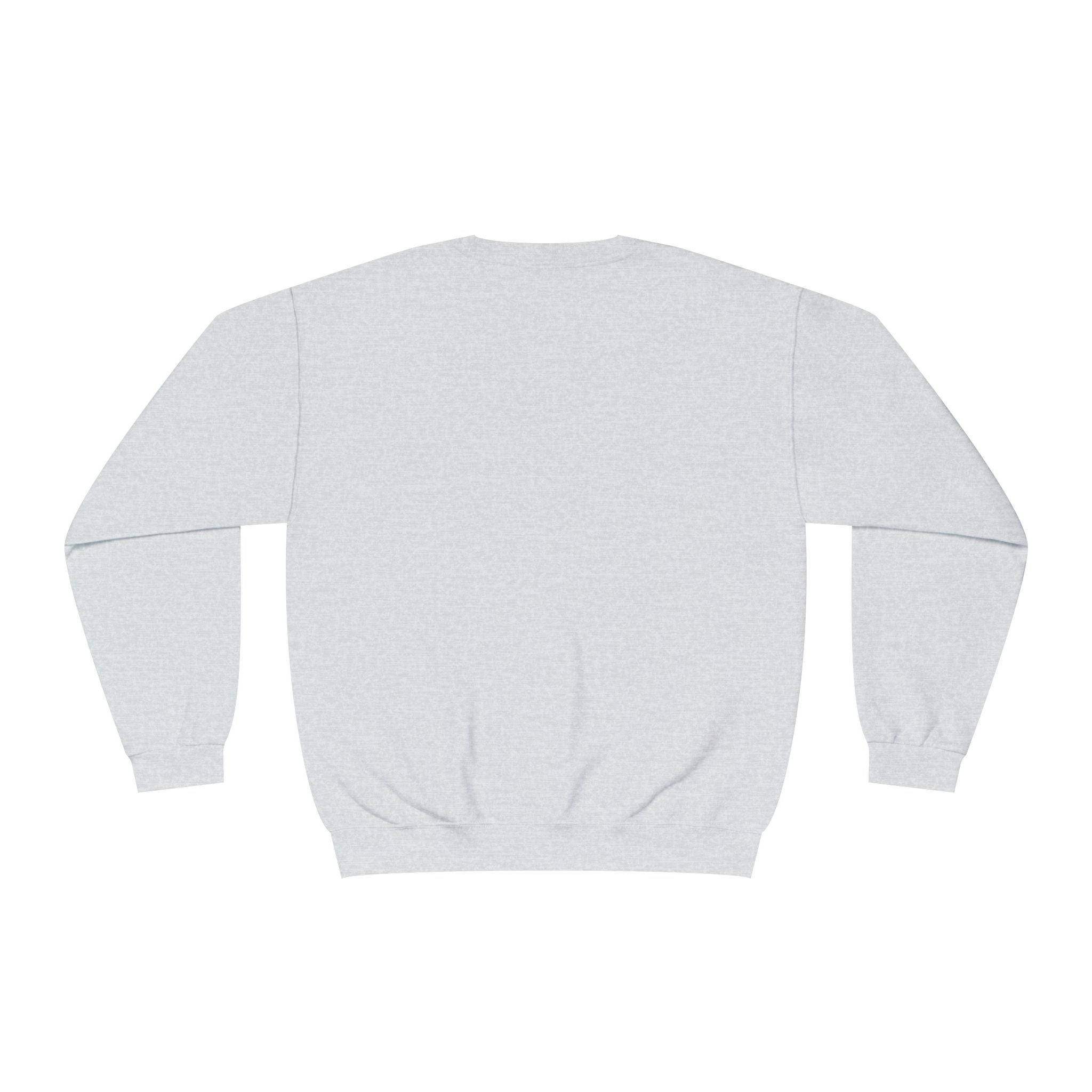 back of Light gray sweatshirt on a white background