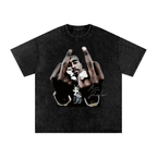 Black 2pac graphic t-shirt on a white background