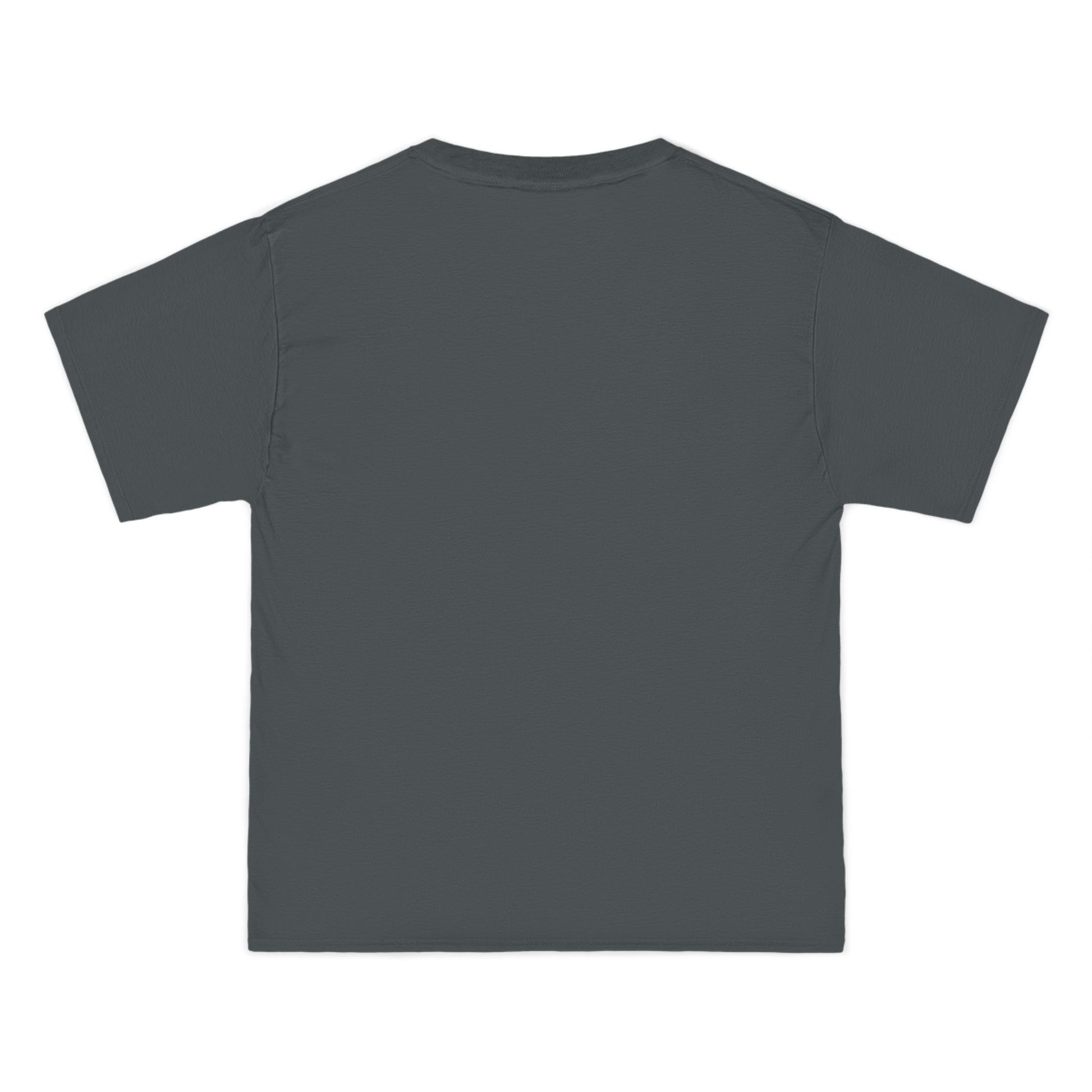 back of charcoal hopeless romantic tee in white background