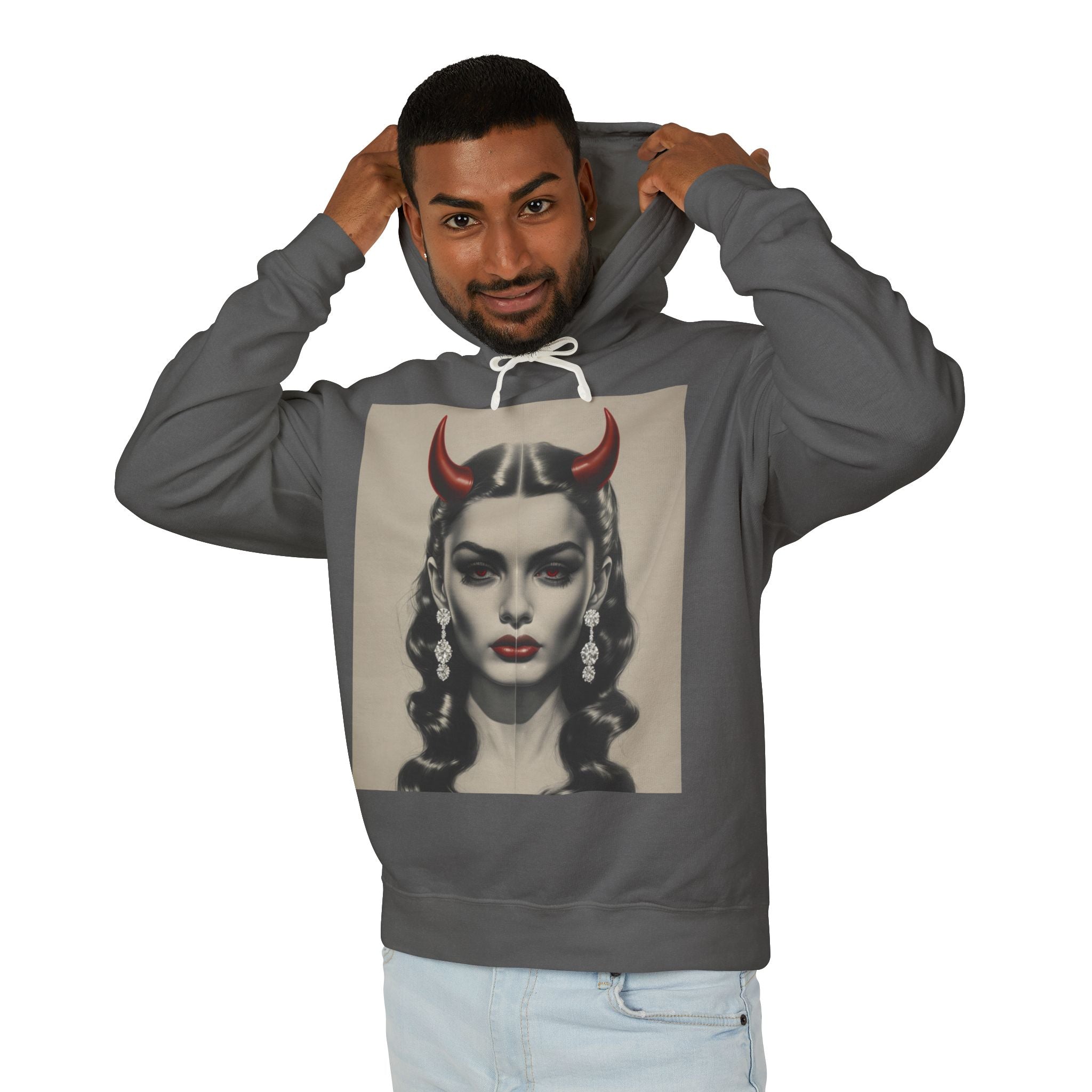 Dark Muse Devil Horns Graphic Hoodie - PchillThreadz
