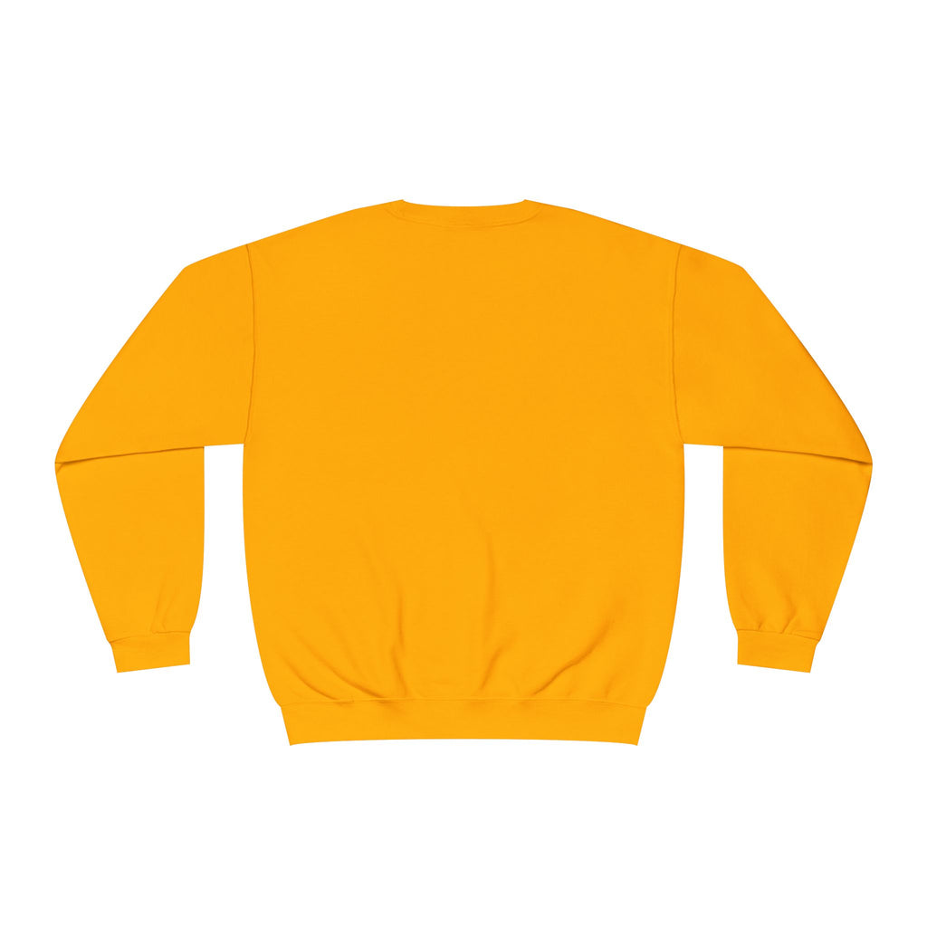 back of gold sweatshirt on a white background