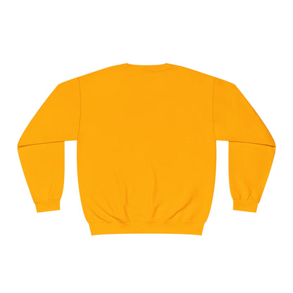 back of gold sweatshirt on a white background
