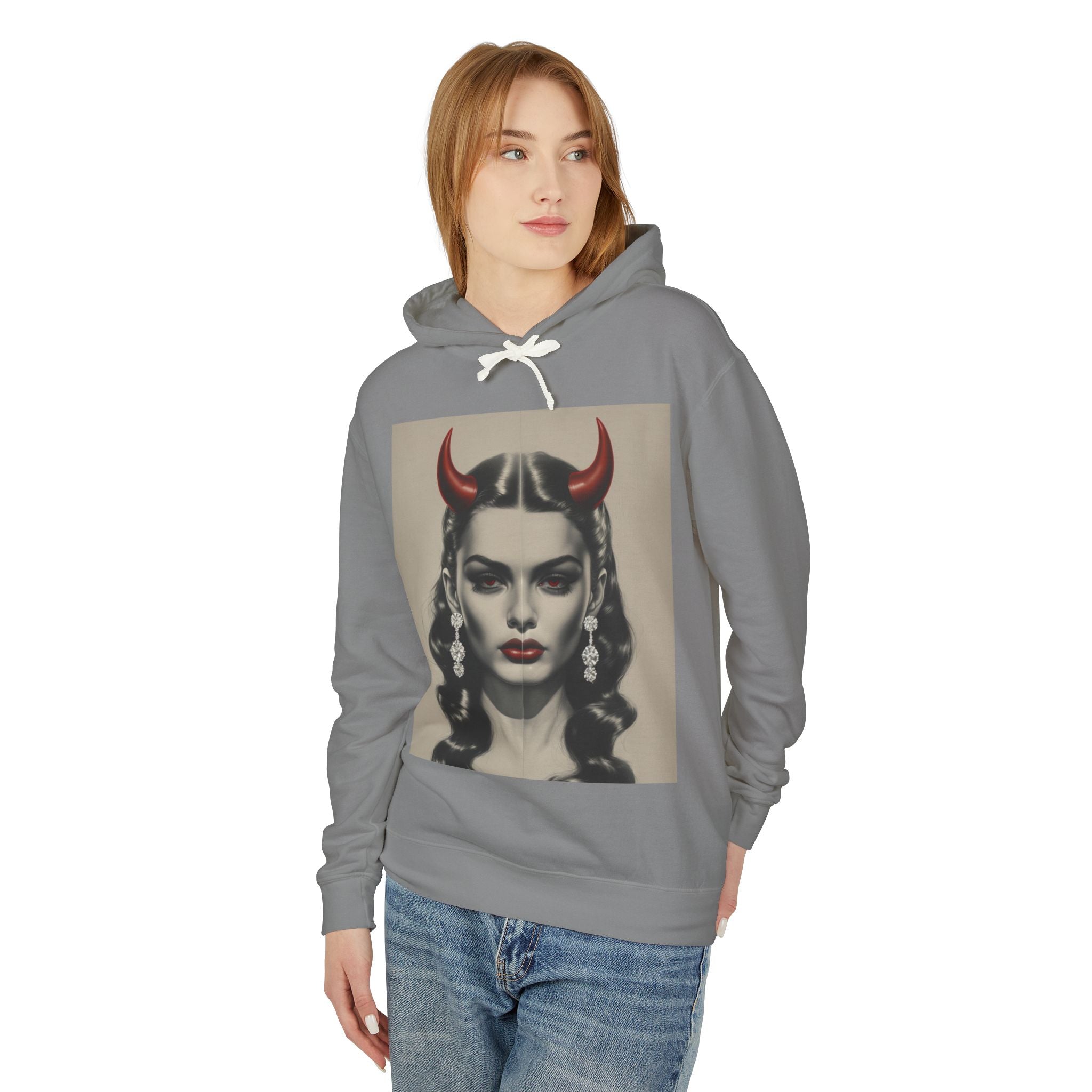 Dark Muse Devil Horns Graphic Hoodie - PchillThreadz