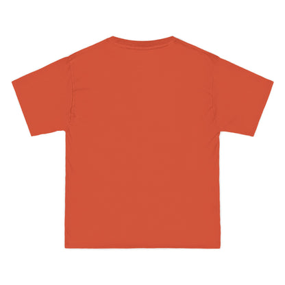 Back view of an orange t-shirt on a white background