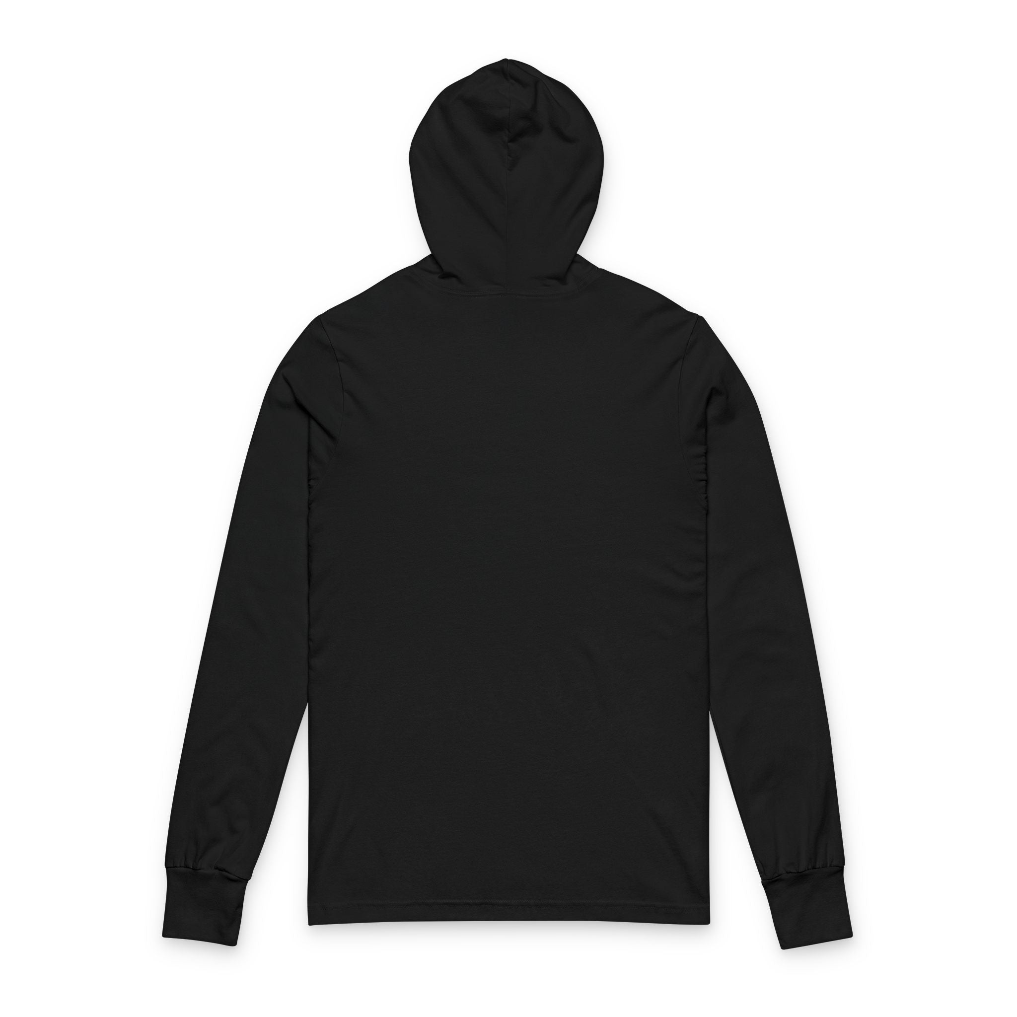 back of sinister clown Black hoodie on a white background