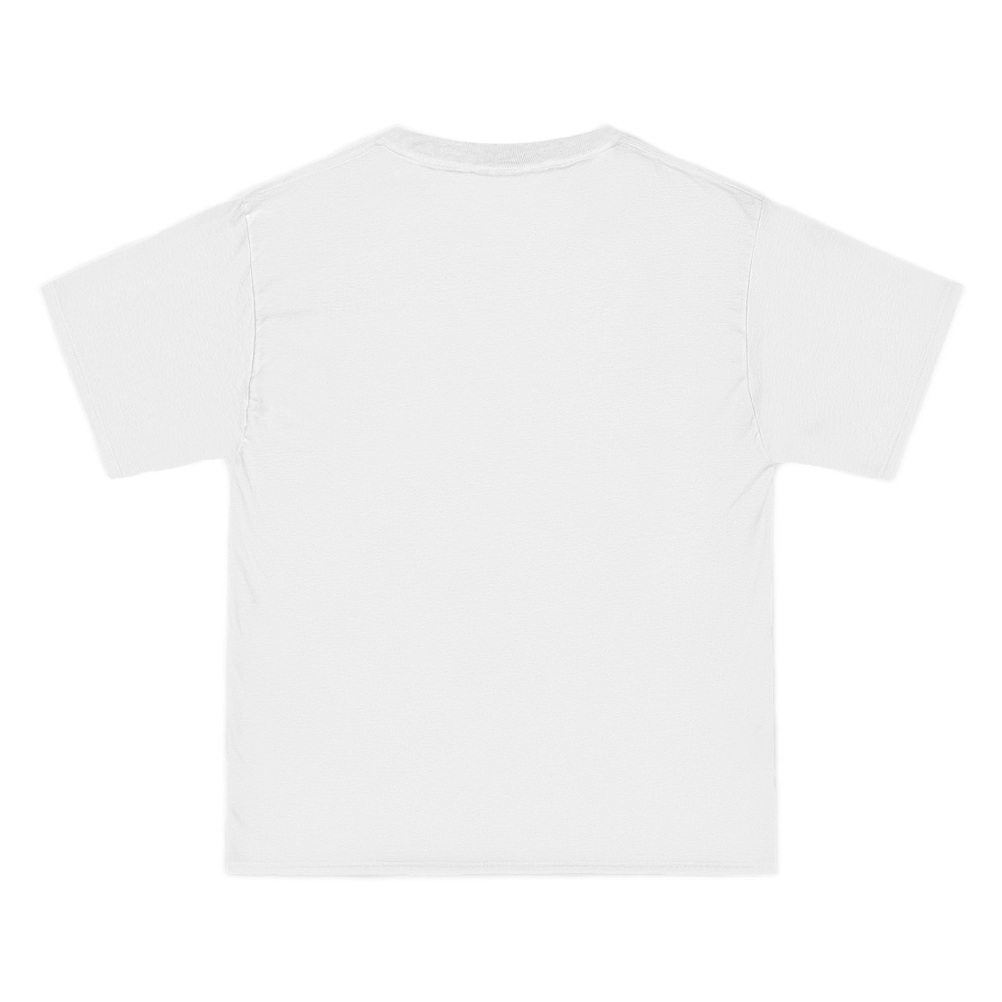 back of Plain white t-shirt on a white background